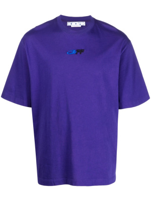 

Embroidered-logo cotton T-shirt, Off-White Embroidered-logo cotton T-shirt