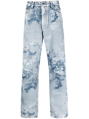 

Graphic-print denim jeans, Off-White Graphic-print denim jeans
