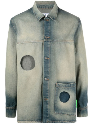 

Cut-out stonewashed denim jacket, Off-White Cut-out stonewashed denim jacket