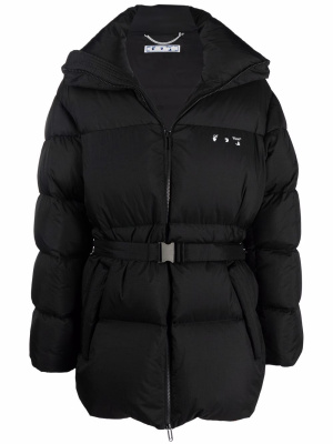 

Hands Off belted puffer down jacket, Off-White Hands Off belted puffer down jacket