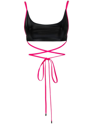 

Strappy logo-band cropped top, Versace Jeans Couture Strappy logo-band cropped top
