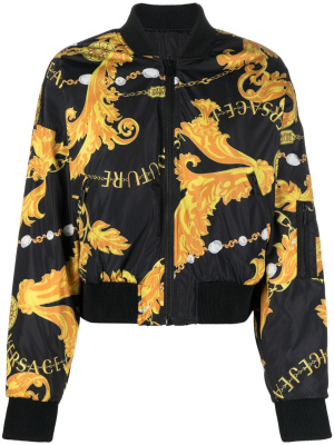 

Logo Couture-print reversible bomber jacket, Versace Jeans Couture Logo Couture-print reversible bomber jacket