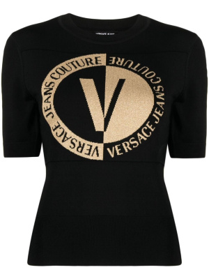 

Intarsia-knit logo top, Versace Jeans Couture Intarsia-knit logo top