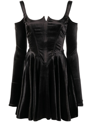 

Cold-shoulder velvet minidress, Versace Jeans Couture Cold-shoulder velvet minidress