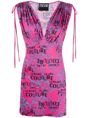 

Logo-print plunge mini dress, Versace Jeans Couture Logo-print plunge mini dress