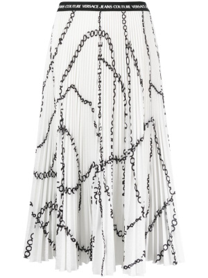 

Chain-link pleated skirt, Versace Jeans Couture Chain-link pleated skirt