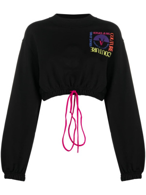 

Logo-print drawstring cropped sweatshirt, Versace Jeans Couture Logo-print drawstring cropped sweatshirt