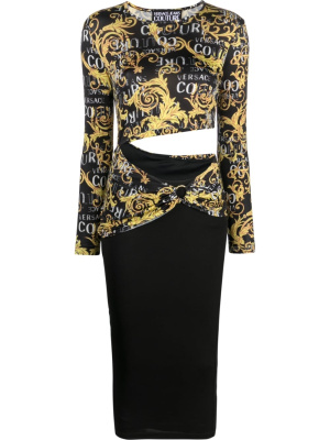 

Couture Logo-print cut-out midi dress, Versace Jeans Couture Couture Logo-print cut-out midi dress