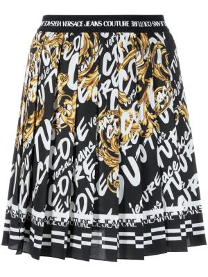 

Barocco-print pleated skirt, Versace Jeans Couture Barocco-print pleated skirt