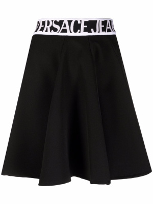 

Logo-waistband A-line skirt, Versace Jeans Couture Logo-waistband A-line skirt