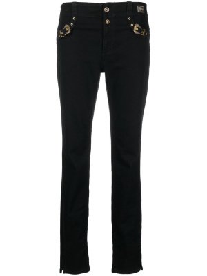 

Decorative buckle skinny trousers, Versace Jeans Couture Decorative buckle skinny trousers