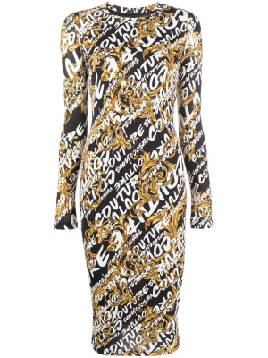 

Graphic-logo-print midi dress, Versace Jeans Couture Graphic-logo-print midi dress