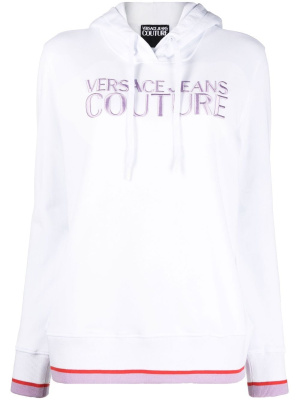 

Embroidered-logo drawstring hoodie, Versace Jeans Couture Embroidered-logo drawstring hoodie