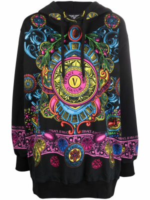 

Motif-print cotton hoodie, Versace Jeans Couture Motif-print cotton hoodie