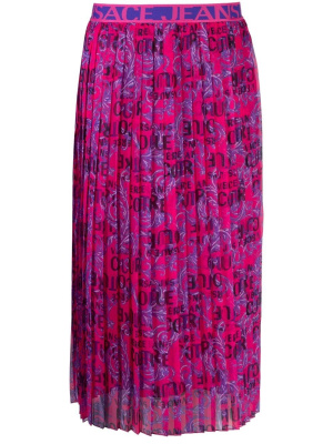 

Logo-print pleated skirt, Versace Jeans Couture Logo-print pleated skirt