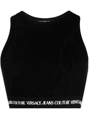 

Ribbed logo-underband cropped top, Versace Jeans Couture Ribbed logo-underband cropped top