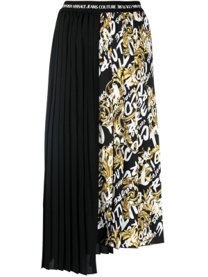 

Garland logo-print pleated skirt, Versace Jeans Couture Garland logo-print pleated skirt