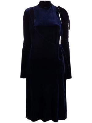 

Cut-out velvet wrap dress, Versace Jeans Couture Cut-out velvet wrap dress