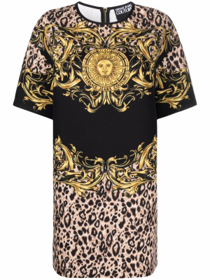 

Leopard-print baroque dress, Versace Jeans Couture Leopard-print baroque dress