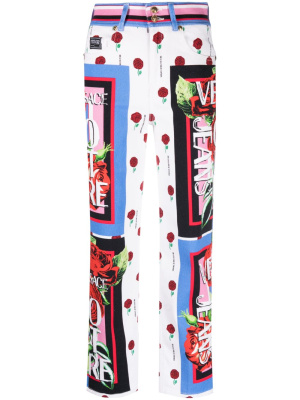 

Graphic-print cropped jeans, Versace Jeans Couture Graphic-print cropped jeans