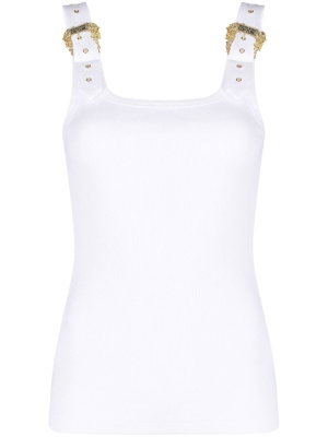 

Buckle-embellished ribbed tank top, Versace Jeans Couture Buckle-embellished ribbed tank top