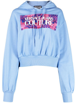 

Logo-print cotton hoodie, Versace Jeans Couture Logo-print cotton hoodie