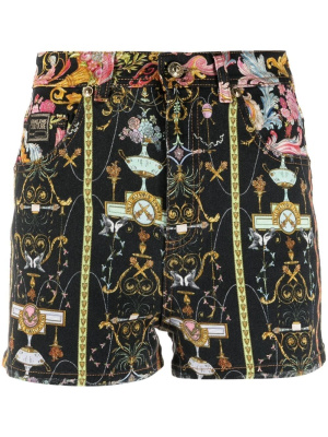 

Baroque-print cotton shorts, Versace Jeans Couture Baroque-print cotton shorts