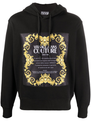 

Baroque logo printed hoodie, Versace Jeans Couture Baroque logo printed hoodie