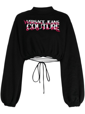 

Logo-embroidered cropped sweatshirt, Versace Jeans Couture Logo-embroidered cropped sweatshirt