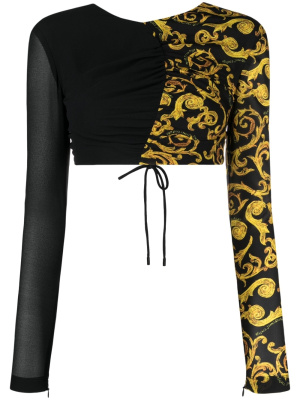 

Barocco-print open-back top, Versace Jeans Couture Barocco-print open-back top