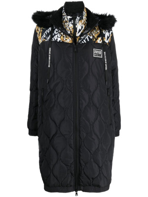 

Graphic-print quilted coat, Versace Jeans Couture Graphic-print quilted coat