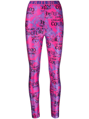 

Logo-print high-shine leggings, Versace Jeans Couture Logo-print high-shine leggings