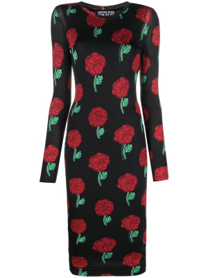 

Rose-print midi dress, Versace Jeans Couture Rose-print midi dress
