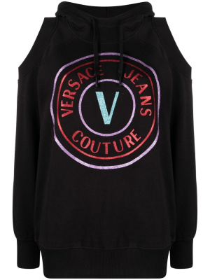 

Logo-print cotton hoodie, Versace Jeans Couture Logo-print cotton hoodie