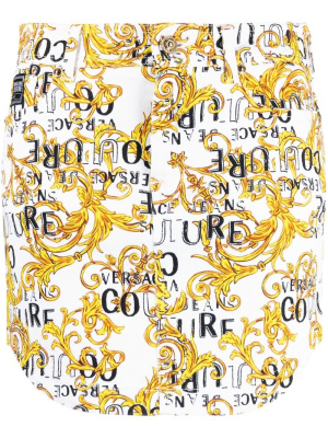 

Logo Couture-print denim miniskirt, Versace Jeans Couture Logo Couture-print denim miniskirt