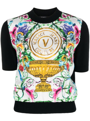 

Logo-print knitted top, Versace Jeans Couture Logo-print knitted top
