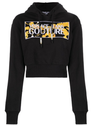 

Logo-patch cropped hoodie, Versace Jeans Couture Logo-patch cropped hoodie