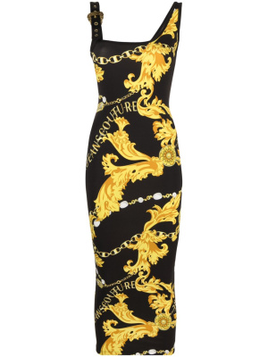 

Chain Couture buckle-strap midi dress, Versace Jeans Couture Chain Couture buckle-strap midi dress