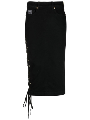 

Logo-patch pencil skirt, Versace Jeans Couture Logo-patch pencil skirt