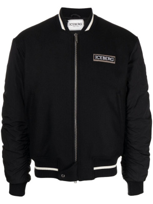 

Logo-patch bomber jacket, Iceberg Logo-patch bomber jacket
