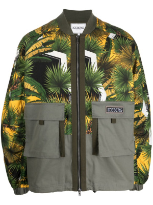 

Palm-print gabardine jacket, Iceberg Palm-print gabardine jacket