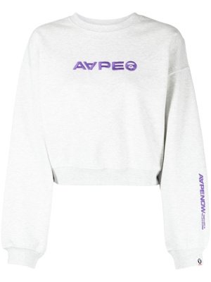 

Embroidered-logo long-sleeve sweatshirt, AAPE BY *A BATHING APE® Embroidered-logo long-sleeve sweatshirt