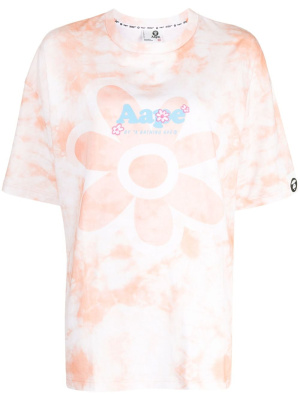 

Logo-print tie-dye cotton T-shirt, AAPE BY *A BATHING APE® Logo-print tie-dye cotton T-shirt