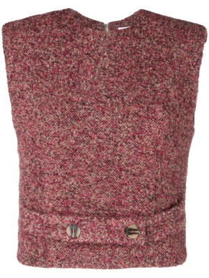 

Button-front knitted top, REMAIN Button-front knitted top
