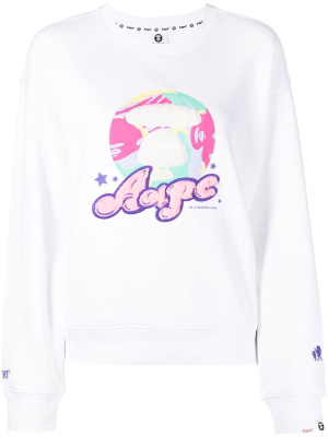 

Graphic logo-appliqué sweatshirt, AAPE BY *A BATHING APE® Graphic logo-appliqué sweatshirt