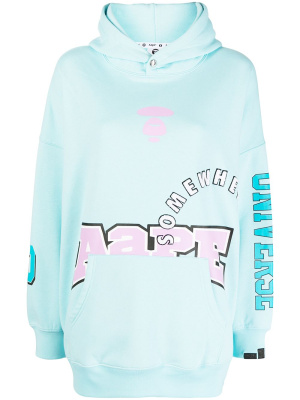 

Graphic-print cotton-blend hoodie, AAPE BY *A BATHING APE® Graphic-print cotton-blend hoodie