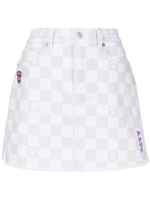 

Check-print short skirt, AAPE BY *A BATHING APE® Check-print short skirt