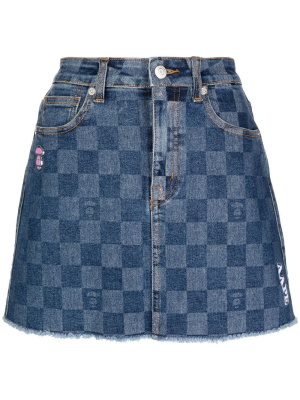 

Check-print denim skirt, AAPE BY *A BATHING APE® Check-print denim skirt