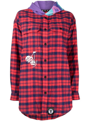 

Plaid hooded shirt, AAPE BY *A BATHING APE® Plaid hooded shirt