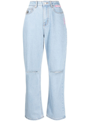 

High-waist straight-leg jeans, AAPE BY *A BATHING APE® High-waist straight-leg jeans